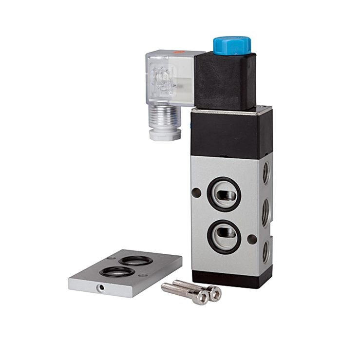 RIEGLER 3/2-5/2-Wegeventil, NAMUR, G 3/8 (1), G 1/4 (3 + 5), 230 V, 50 Hz