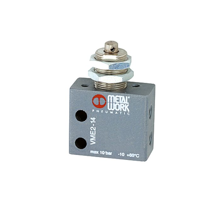 RIEGLER 3/2-way mini valve, Mechanical, Tappet panel mounting, NC M5 side