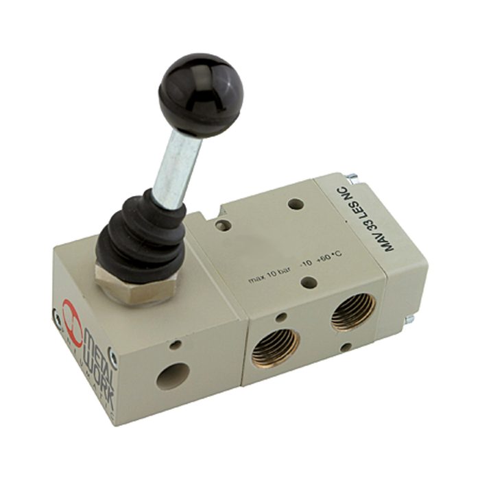RIEGLER 3/2-Wegeventil, man. 90° Hebel monostabil G 1/8