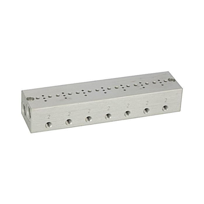 RIEGLER Series base plate 7-fold, M5 for mini solenoid valve 15 mm