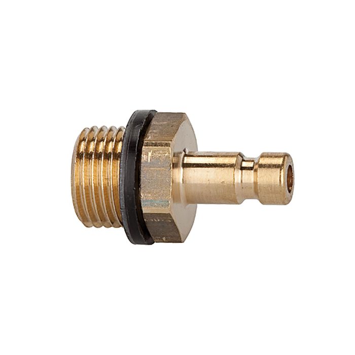 RIEGLER Nipple for couplings I.D. 2.7, bright brass, G 1/8 ET