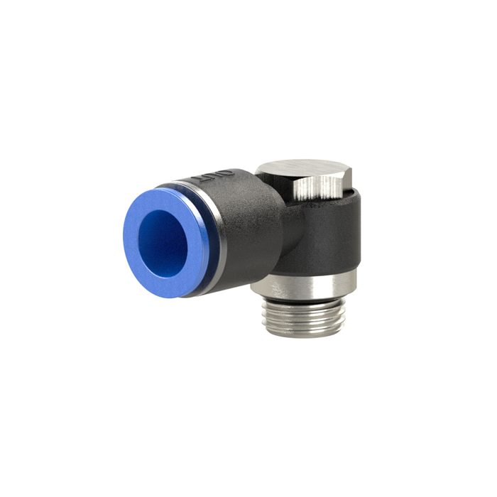 RIEGLER Push-in L-fitting »Blue Series«, rotating, G 1/8 o.