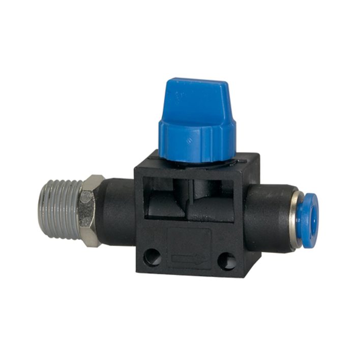 RIEGLER Blocking valve »Blue Series«, Plug connector, R 3/8 o., hose Ø 10