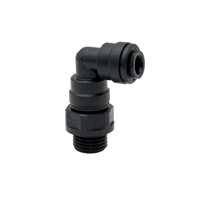 RIEGLER Winkel-Einschraubverschraubung POM, G 1/8 a., für Schlauch-Ø 8