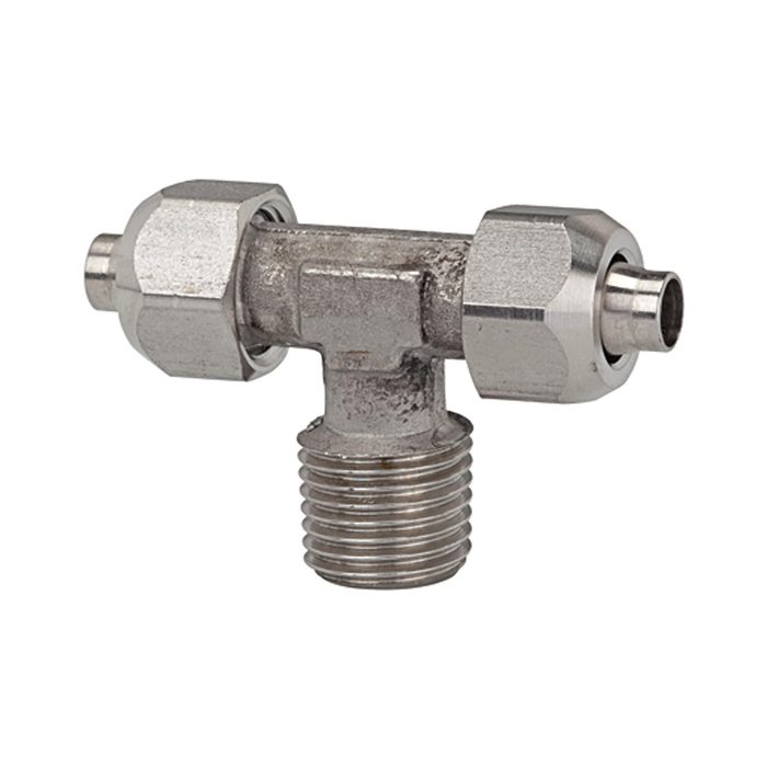 RIEGLER T-Einschraubverschraubung, R 1/8 a., für Schlauch 8/6, ES 1.4404