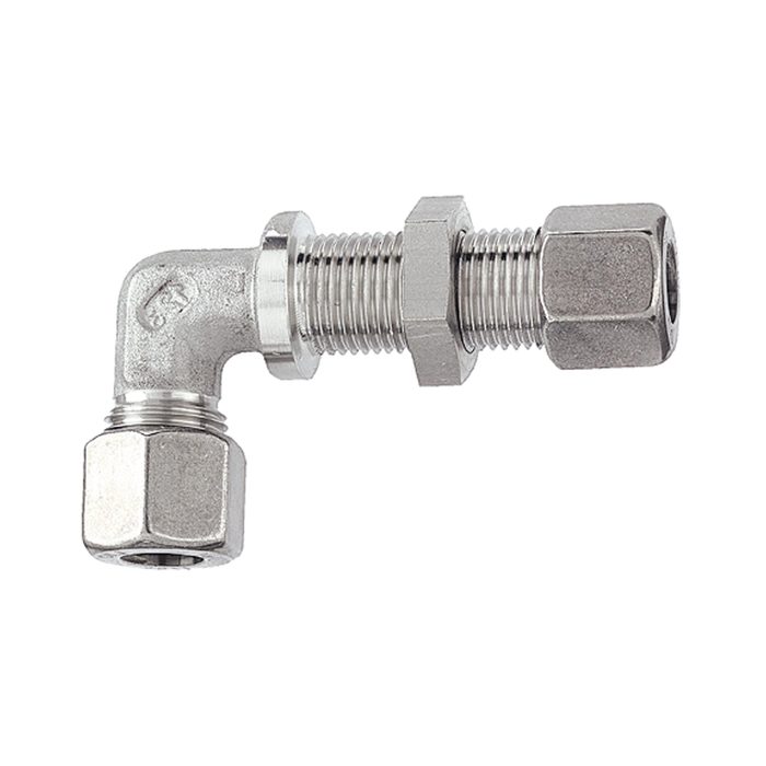 RIEGLER Angled bulkhead fitting, Pipe exterior Ø 12 mm