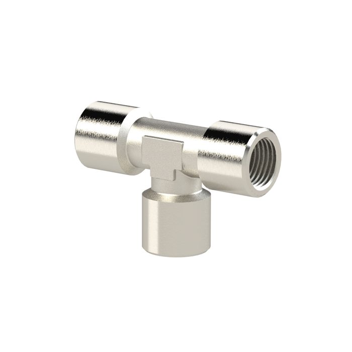 RIEGLER T-Stück, innen/innen/innen, G 1/8, SW 10, Messing vernickelt