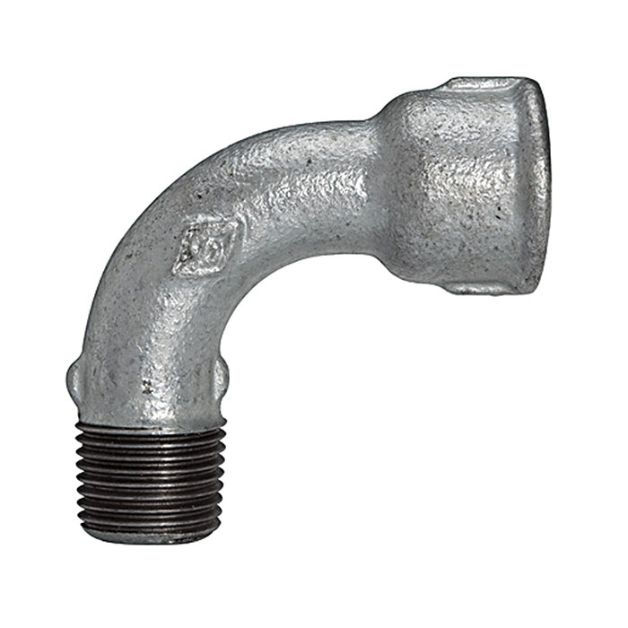 RIEGLER Elbow 1, Long, 90°, IT/ET, Rp/R 3/8, black malleable cast iron