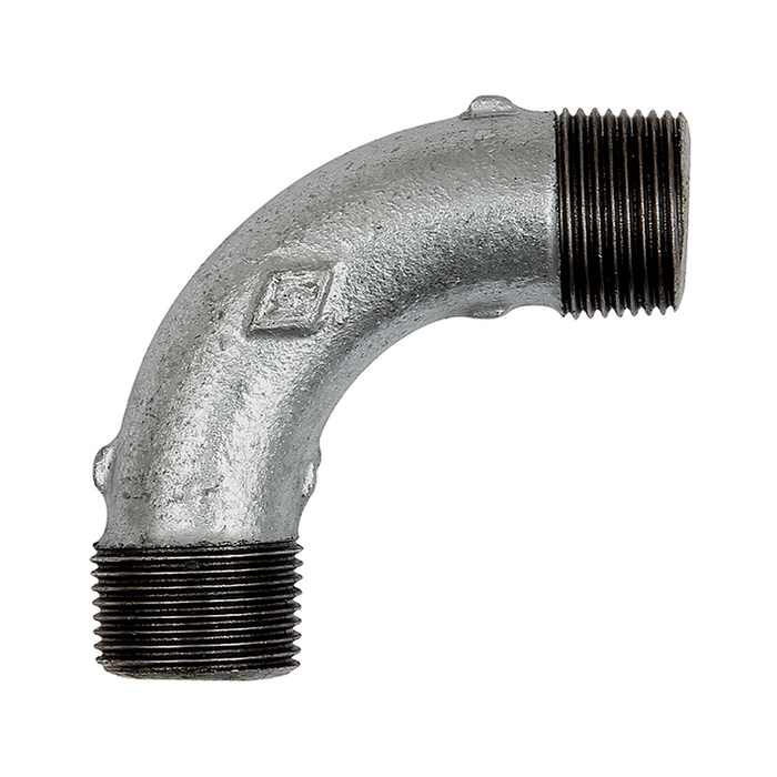 RIEGLER Elbow 3, Long, 90°, ET/ET, R 3/4, black malleable cast iron