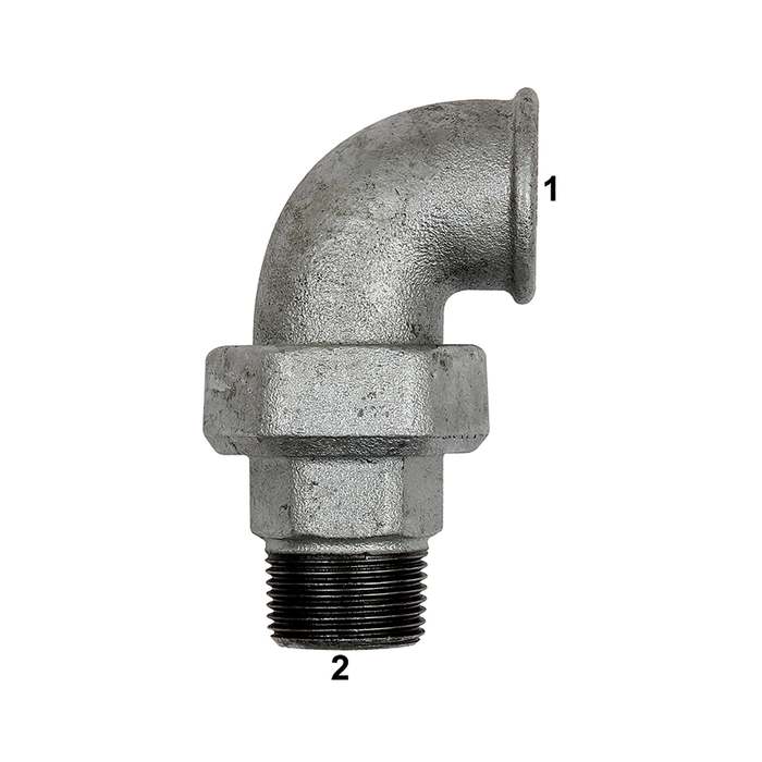 RIEGLER Fitting elbow 98, IT/ET, Rp 2, R 2, black malleable cast iron