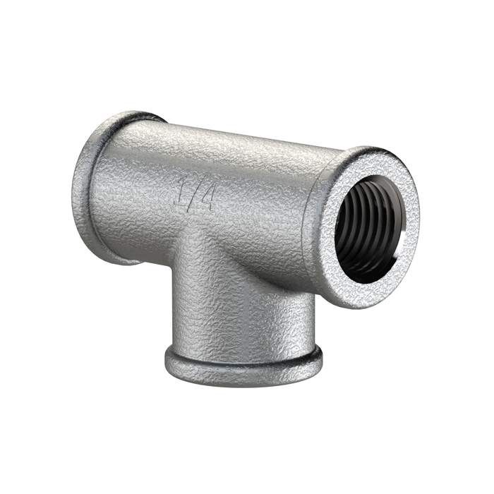 RIEGLER T-piece 130, IT/IT/IT, Rp 1, black malleable cast iron