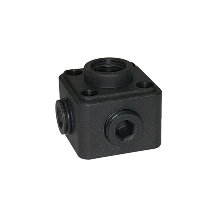 RIEGLER Air distributor socket, Plastic, black, 5 x G 1/2 IT