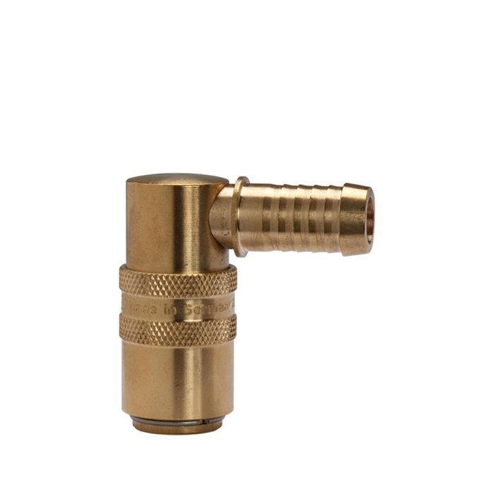 RIEGLER Tempered coupling DN 9, Taps 13 mm, Blocking valve, Sleeve 90°