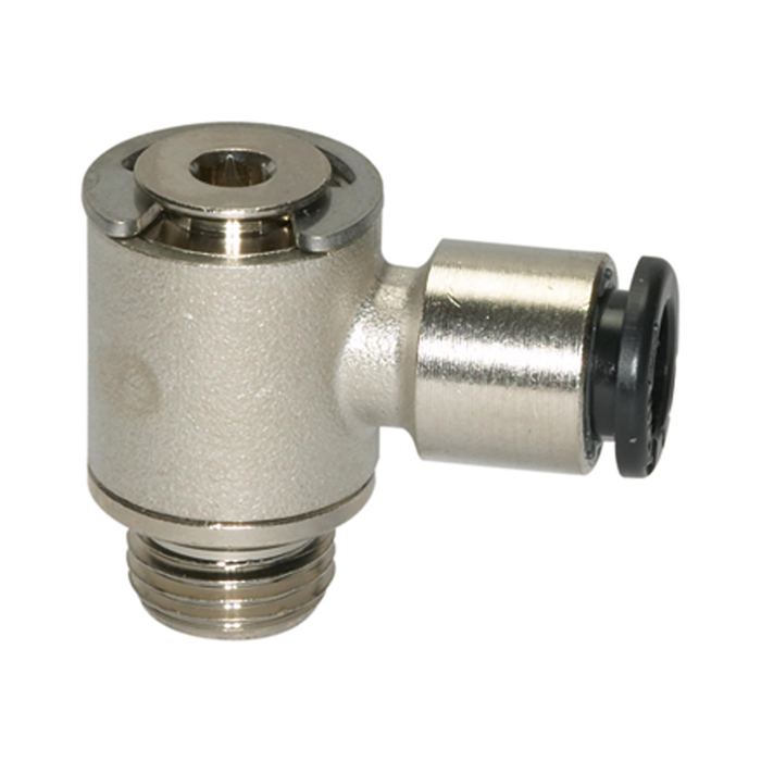 RIEGLER Push-in L-fitting »click-clock« rotating, M3 o., hose exterior Ø3