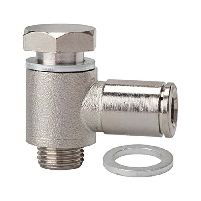 RIEGLER Push-in L-fitting »metallica«, rotating, G1/4 o.,for hose ext.Ø10