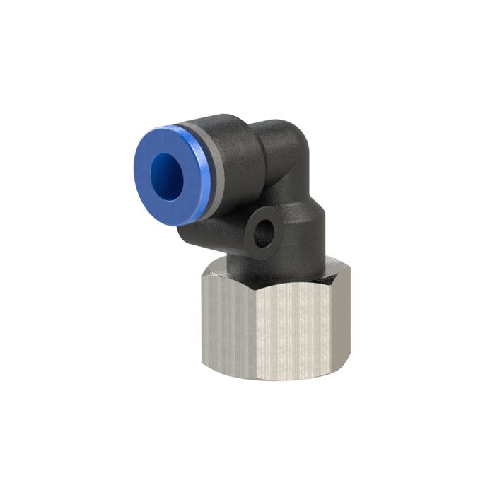 RIEGLER L-Steckverschraubung »Blaue Serie«, drehbar, G 1/4 innen, Ø 8 mm