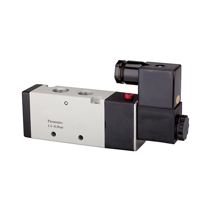 RIEGLER 5/2-way valve, electropneumatic, »4V«, monostable, 230 V, 50 Hz