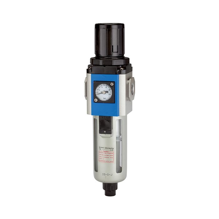 RIEGLER Filterregler »G«, PC-Beh., 5 µm, BG 300, G 3/8, 1,5 - 9 bar, VA