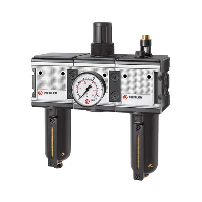 RIEGLER Wartungseinheit 3-tlg. »multifix« mit Metallbehälter, BG 4, G 1