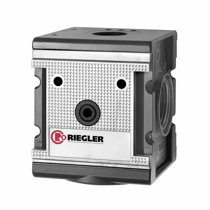 RIEGLER Verteiler »multifix«, breite Ausführung, BG 4, G 3/4, 4 Abgänge