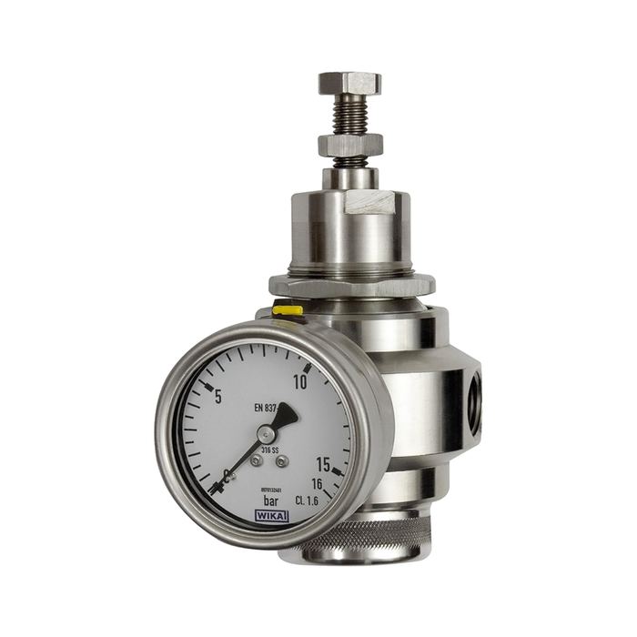RIEGLER Edelstahl-Druckregler, 1.4401, BG 1, G 1/4, 1,7 - 17,5 bar