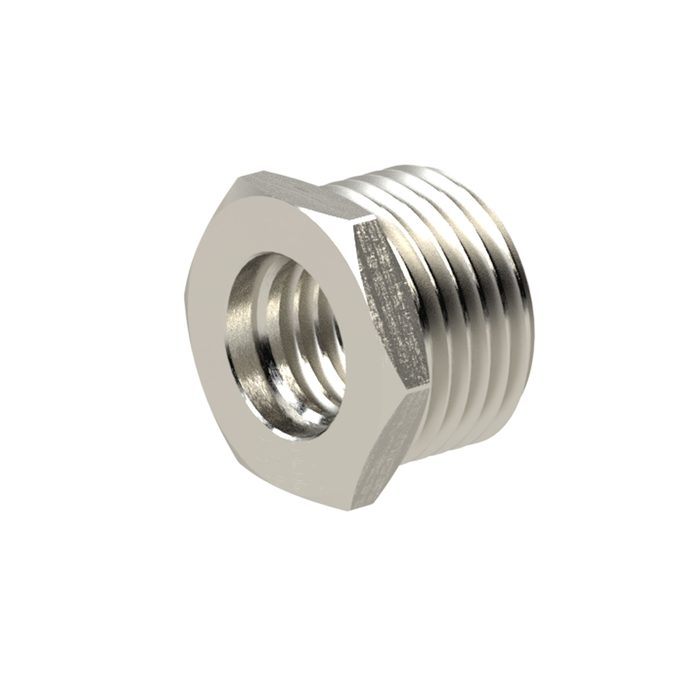 RIEGLER Reduziernippel kurz, G 1/2 a., G 3/8 i., SW 24, Messing vern.