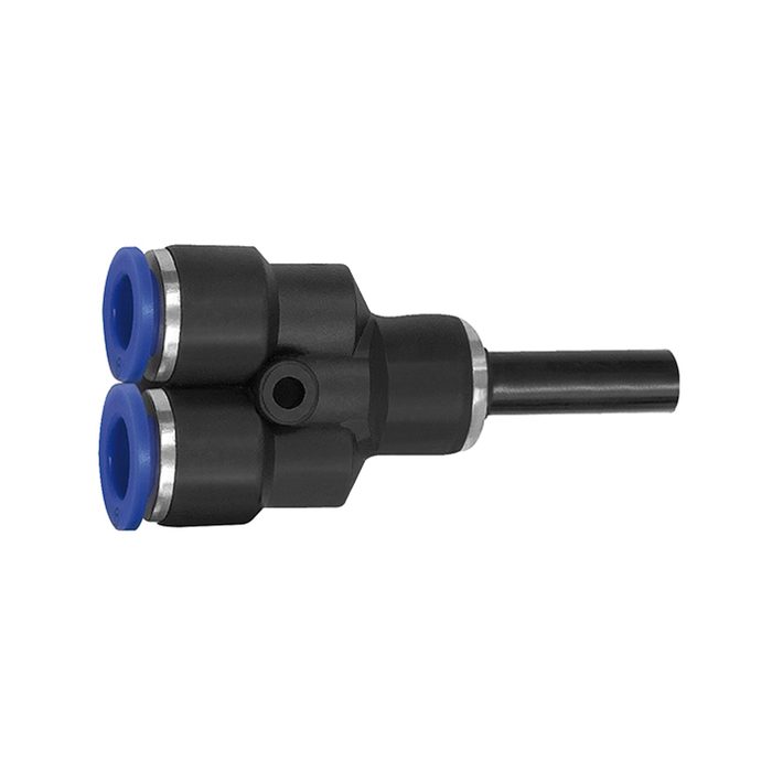 RIEGLER Push-in Y-connector, Plug nipple 10 mm »Blue Series«, reducing