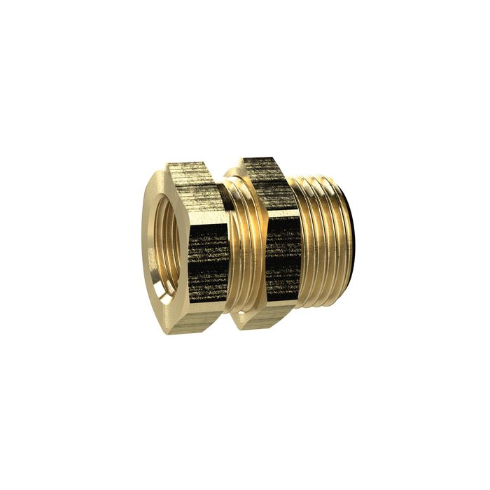 RIEGLER Bulkhead fitting, G 3/4 o., G 1/2 i., AF1 30, AF2 32, Brass