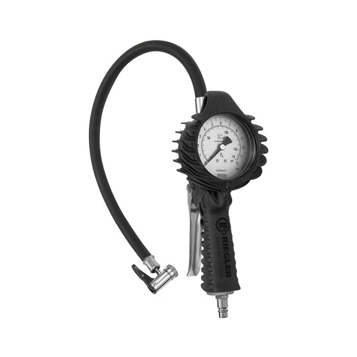 RIEGLER Standard tyre gauge, tyre valve connector, Uncalibrated 0-12 bar