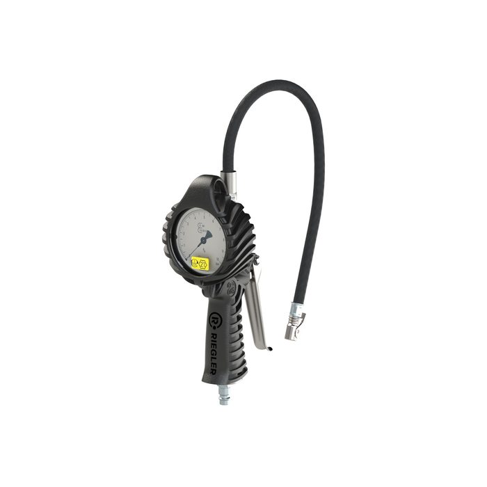 RIEGLER Standard manual tyre gauge, quick connector, Calibrated, 0-12 bar