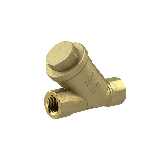 RIEGLER Dirt strainer, bright brass, G 1/4, DN 8, mesh width 0.2 mm