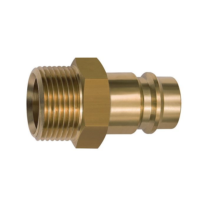 RIEGLER Nipple for couplings I.D. 19, Bright brass, G 1 ET
