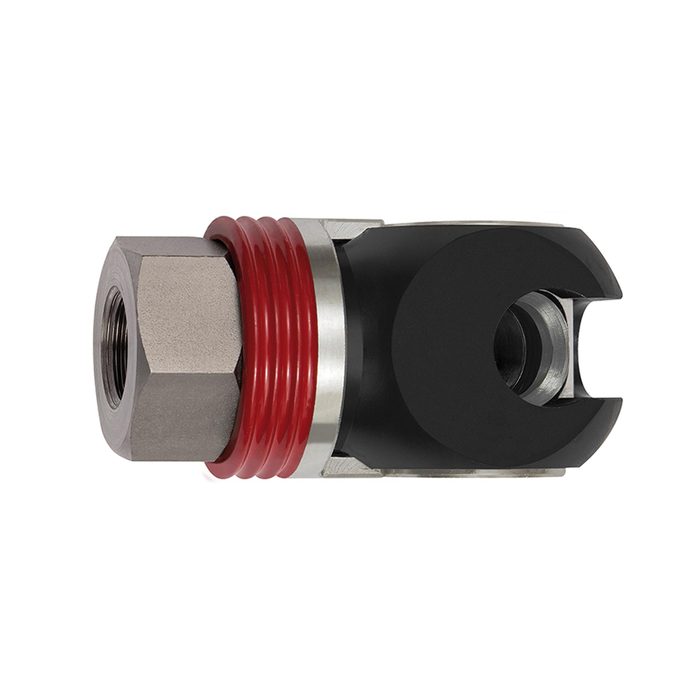 RIEGLER Schwenk-Sicherheitskupplung NW 11, ISO 6150 C, Stahl, NPT 1/2 IG