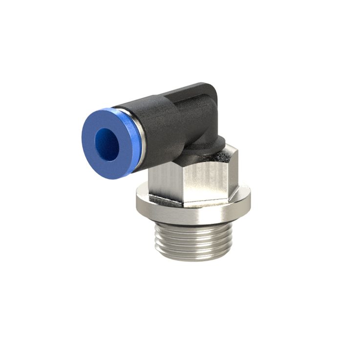 RIEGLER L-Steckverschraubung »Blaue Serie« mini, drehbar, M6