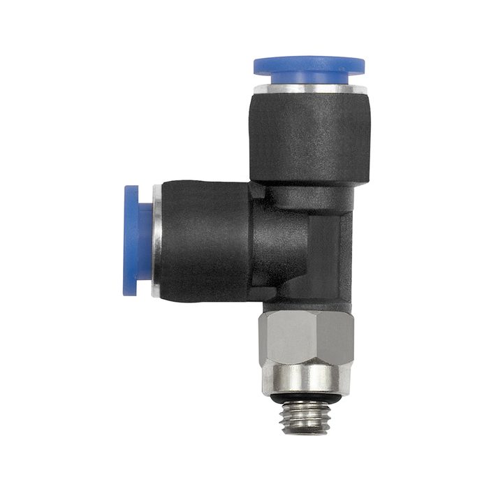 RIEGLER Push-in T-fitting »Blue Series« mini, L-shape, rotating, M5
