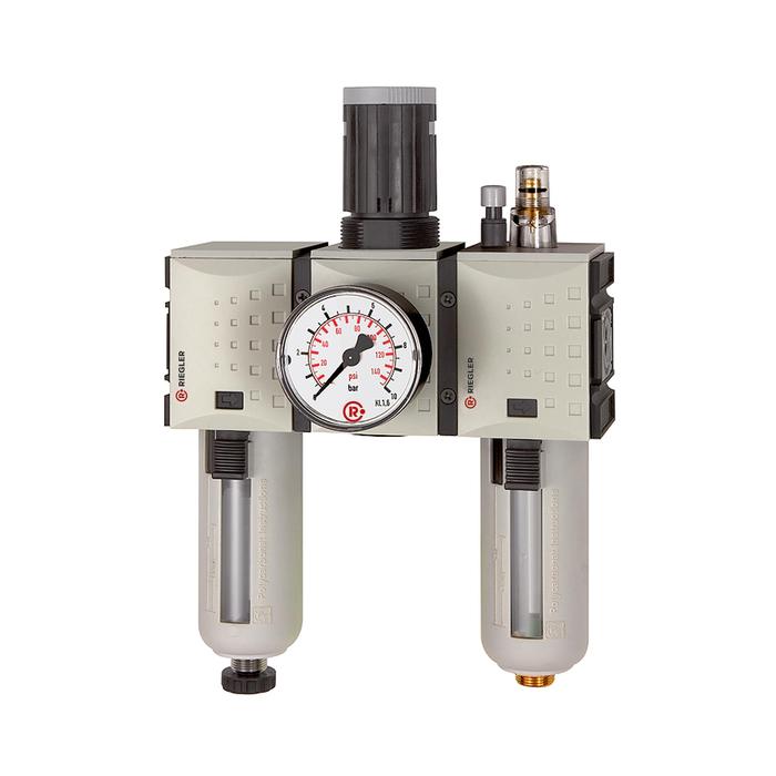 RIEGLER Service unit 3-part »FUTURA«, PC, Size 4, G 3/4, 0.1-1, Semi a.