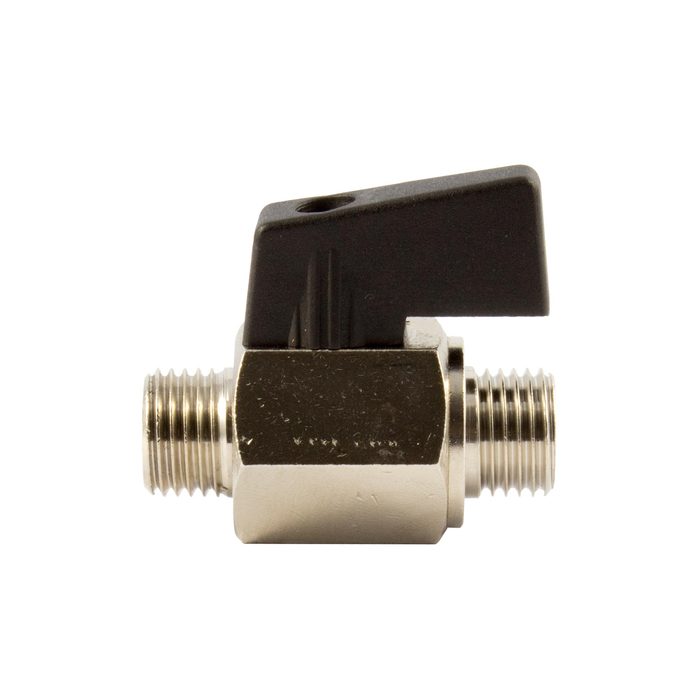 RIEGLER Mini ball valve, Smooth surface, nickel-plated brass, G3/8ET, DN8