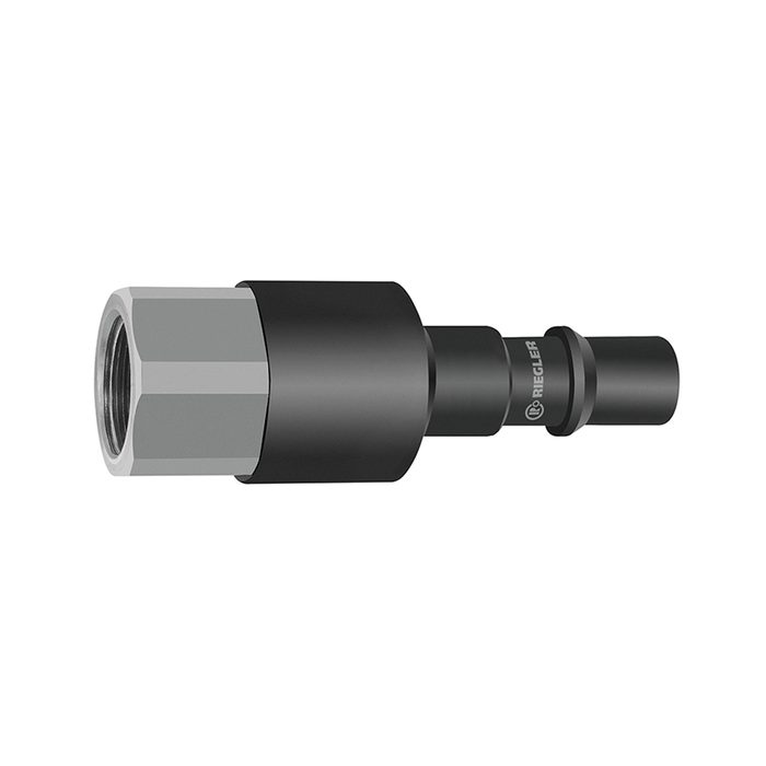 RIEGLER Nippel mit RSV für Kupplungen NW 11, ISO 6150 C, Stahl, G 1/2 IG