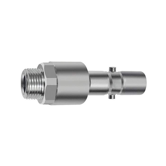 RIEGLER Nipple f. couplings I.D.11, check valve, 2-stage, Steel, G 1/2 ET