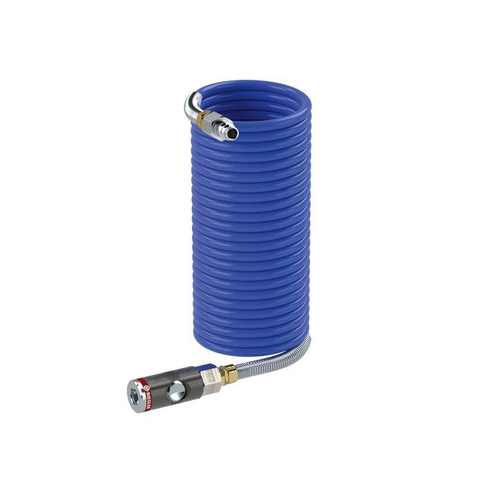 RIEGLER Spiral hose coupling set, Safety coupl., PA, Hose Ø 8x6, 5.0 m