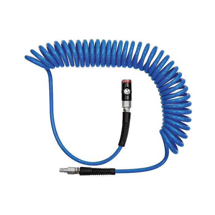 RIEGLER Spiral hose coupl. set, Push button coupl., PU, Hose Ø 10x6.5, 3m