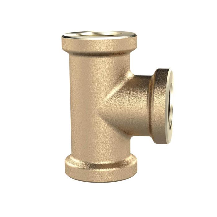 RIEGLER T-Stück, 3 x Innengewinde, G 1, Druck 16 bar, Messing blank