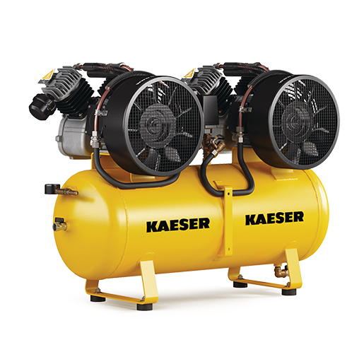 KAESER Industrie-Kolbenkompressor Doppelanlage Modell KCD 450-100 mit Schalldämmhaube