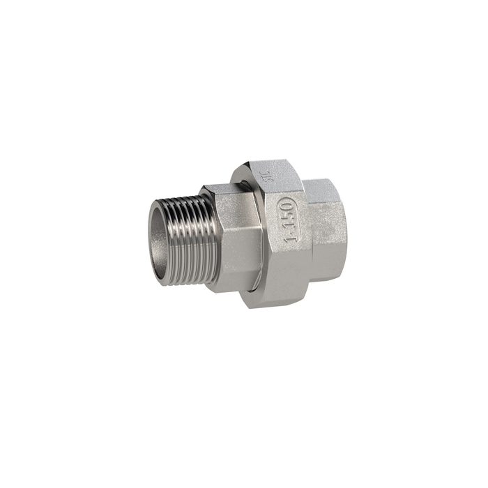 RIEGLER lös. Doppelnippel, kon. dicht., G 3/8, I/A, SW 34, ES1.4408