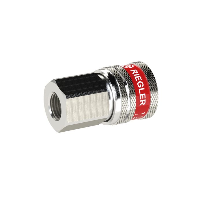 RIEGLER Safety coupling NW 7,8, Typ SEK, nickel-plated brass, G 3/8 IG