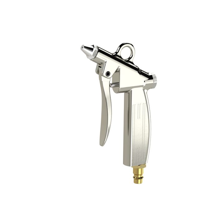 RIEGLER metering blow gun, standard nozzle, nickel-plated die-cast aluminum, NW 7.2