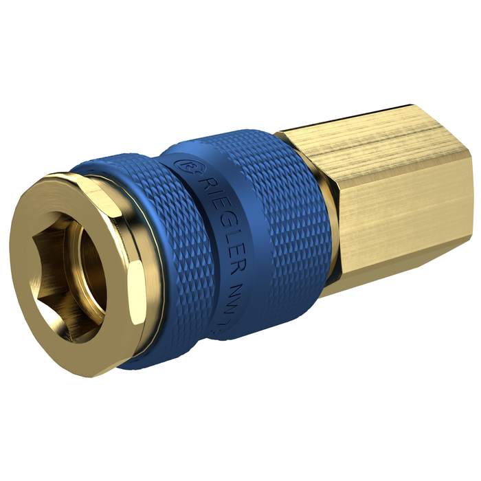 RIEGLER Unmistakable quick-release coupling NW 7,8, G 1/4 IG, blue