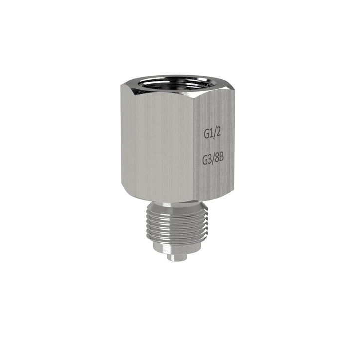 RIEGLER Pressure gauge connection nipple, ES, G 1/2 socket, G 3/8 spigot