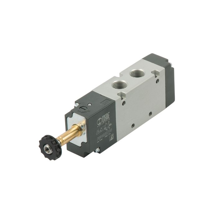 RIEGLER 5/2-way valve "BASIC", electropneumatic, monostable, G 1/8