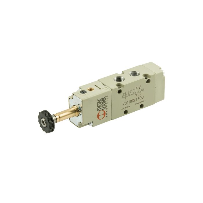 RIEGLER 5/2-way valve, electropneumatic, monostable, G 1/4